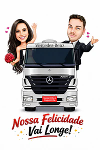 Caricatura de Casamento com Carro Personalizada – Noivos Dirigindo e Tema Automotivo