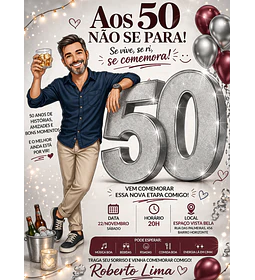 Caricatura Digital para Convite de Aniversário Masculino (Personalizada)