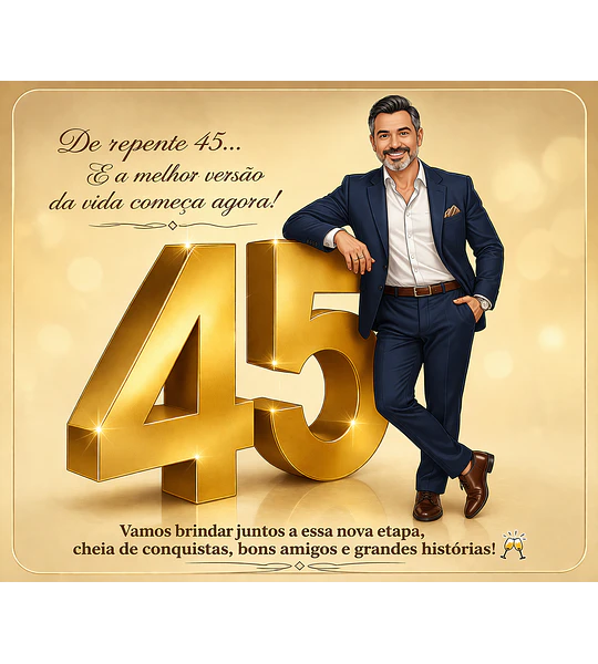 Caricatura Digital para Convite de Aniversário Masculino (Personalizada)