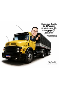 Caricatura de Motorista de Caminhão – Presente Criativo para Homem