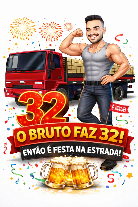 Caricatura de Motorista de Caminhão – Presente Criativo para Homem