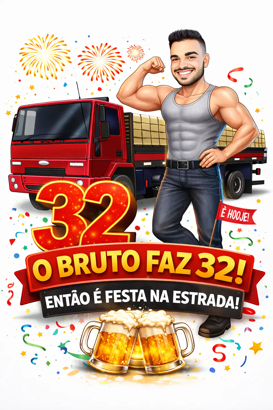 Caricatura de Motorista de Caminhão – Presente Criativo para Homem 1