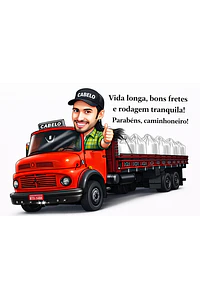 Caricatura de Motorista de Caminhão – Presente Criativo para Homem
