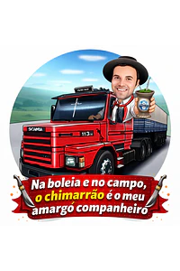Caricatura de Motorista de Caminhão – Presente Criativo para Homem