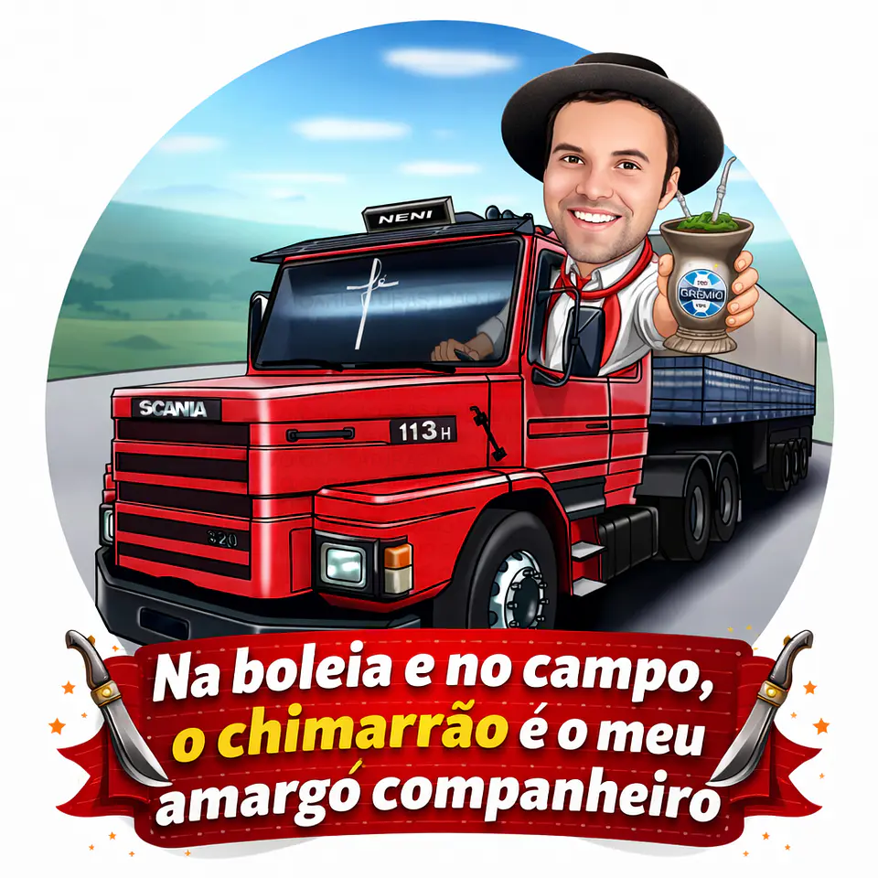 Caricatura de Motorista de Caminhão – Presente Criativo para Homem 7