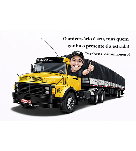 Caricatura de Motorista de Caminhão – Presente Criativo para Homem