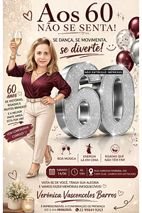 Convite de Aniversário Feminino (Todos os Anos) com Caricatura Personalizada