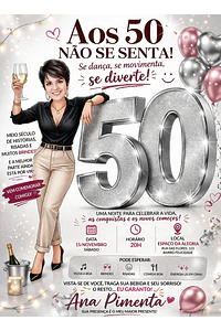 Convite de Aniversário Feminino (Todos os Anos) com Caricatura Personalizada