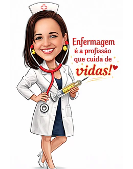 Caricatura Enfermeira Personalizada – Presente Criativo