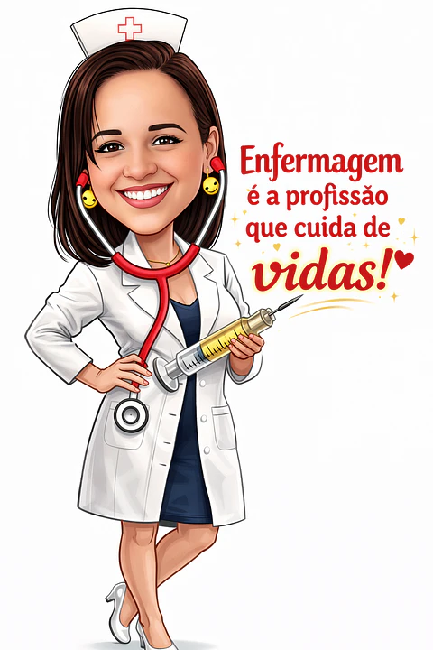 Caricatura Enfermeira Personalizada – Presente Criativo