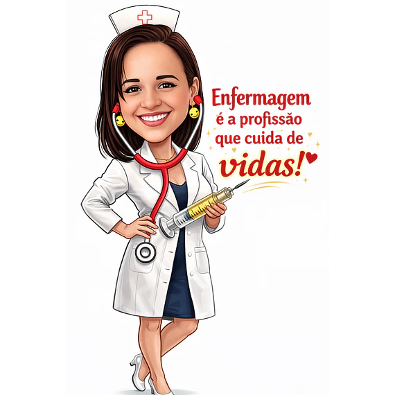 Caricatura Enfermeira Personalizada – Presente Criativo