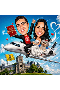 Caricatura Casal Lua de Mel – Desenho Personalizado