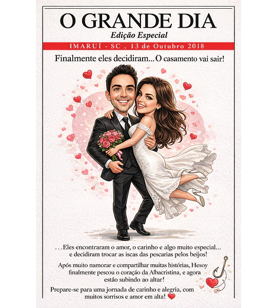 Convite Digital de Casamento com Caricatura Personalizada | Noivos
