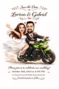 Convite Digital de Casamento com Veículos Caricatura Personalizada | Noivos Personalizados - Thumbnail 2