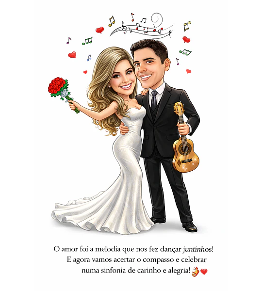 Convite Digital de Casamento com Caricatura Personalizada | Noivos