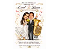 Convite Digital de Casamento com Caricatura Personalizada | Noivos