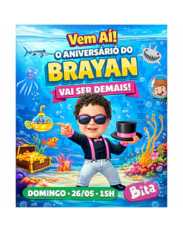 Caricatura Infantil Tema Mundo de Bita | Arte Personalizada para Aniversário