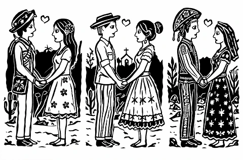 Caricatura Xilogravura Nordestina Personalizada | Família em Cordel
