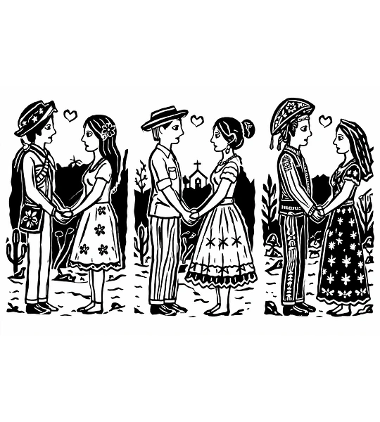 Caricatura Xilogravura Nordestina Personalizada | Família em Cordel