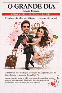 Convite de Casamento com Caricatura Personalizada | Arte Exclusiva