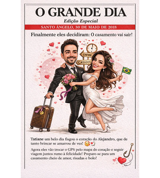 Convite de Casamento com Caricatura Personalizada | Arte Exclusiva