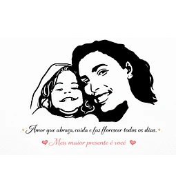 Desenho de Rosto Simplificado Vetorizado – Arte em 1 Cor Personalizada