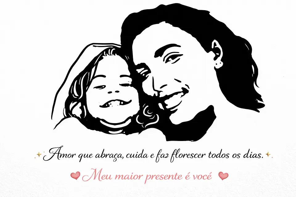 Desenho de Rosto Simplificado Vetorizado – Arte em 1 Cor Personalizada 1