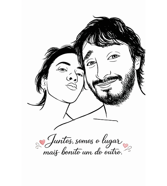 Desenho de Rosto Simplificado Vetorizado – Arte em 1 Cor Personalizada