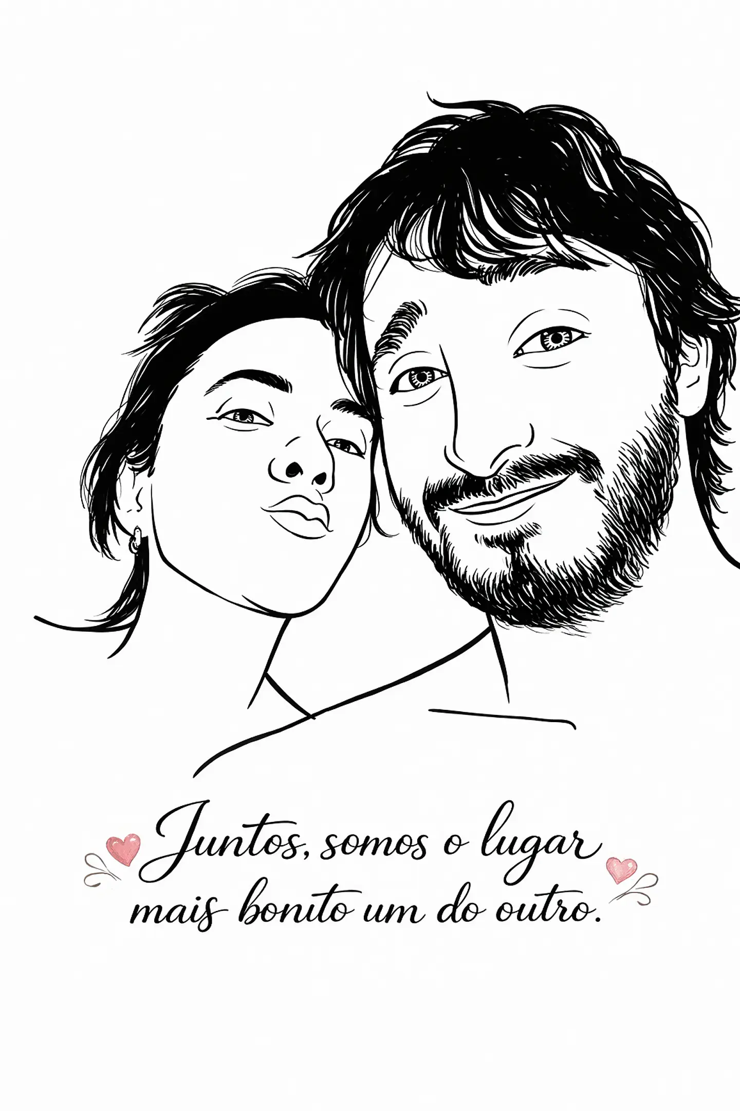 Desenho de Rosto Simplificado Vetorizado – Arte em 1 Cor Personalizada 2