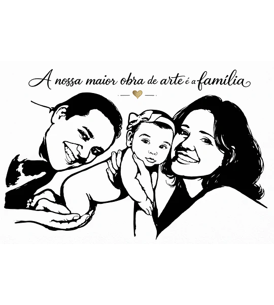 Desenho de Rosto Simplificado Vetorizado – Arte em 1 Cor Personalizada