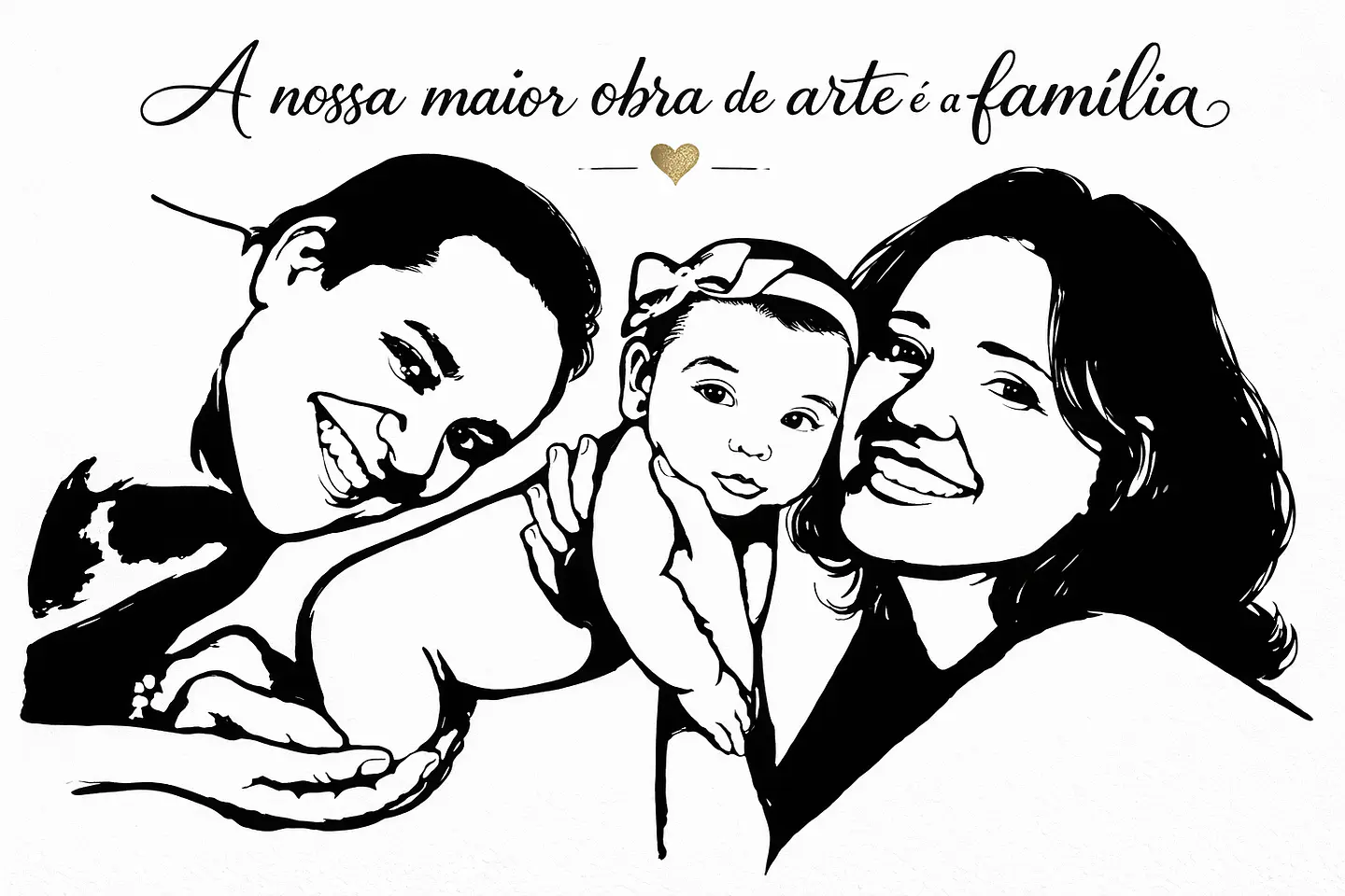 Desenho de Rosto Simplificado Vetorizado – Arte em 1 Cor Personalizada 3