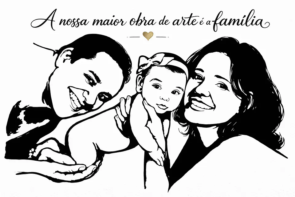 Desenho de Rosto Simplificado Vetorizado – Arte em 1 Cor Personalizada 3