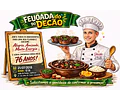 Caricatura Personalizada para Convite de Aniversário tema feijoada | Arte Digital Exclusiva
