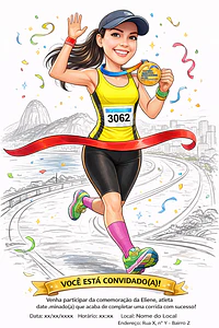 Caricatura de Maratonista Personalizada | Corredor, Atleta e Esportista