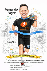 Caricatura de Maratonista Personalizada | Corredor, Atleta e Esportista