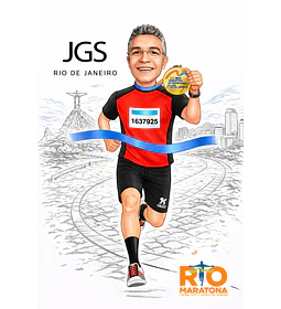 Caricatura de Maratonista Personalizada | Corredor, Atleta e Esportista