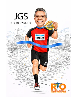 Caricatura de Maratonista Personalizada | Corredor, Atleta e Esportista