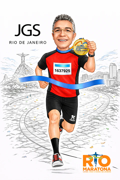 Caricatura de Maratonista Personalizada | Corredor, Atleta e Esportista