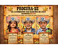 Caricatura Cartaz “Procura-se” Velho Oeste | Casal Cowboy Personalizado