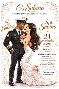 Caricatura Noivos Policial | Arte Personalizada para Casamento