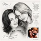 Caricatura Digital em Grafite – Homenagem In Memoriam para Mãe, Filha, Irmã ou Amiga - Thumbnail 1