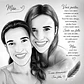Caricatura Digital em Grafite – Homenagem In Memoriam para Mãe, Filha, Irmã ou Amiga - Thumbnail 2