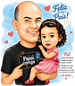 Caricatura Digital Pai e Filha Super-Heróis | Presente Personalizado para Família - Thumbnail 2