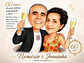 Caricatura de Bodas Personalizada – 10, 20, 25, 30, 40, 50 e 60 Anos de Casamento - Thumbnail 2