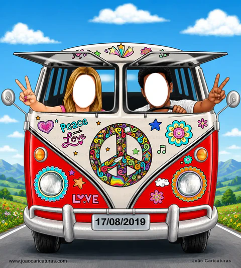 Arquivo Digital Banner "Eu Fui" – Kombi Hippie Psicodélica (Não Impresso)