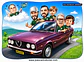 Caricatura Digital Personalizada de Família com Carro (Preço por Pessoa) - Thumbnail 1