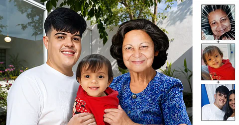 Montagem de Fotos: Filho e Vovó ou Vovô Juntos na Mesma Foto | União de Fotos Antigas e Atuais