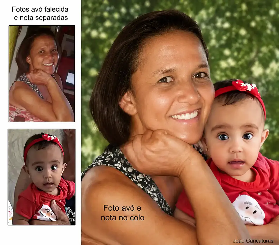 Montagem de Fotos: Filho e Vovó ou Vovô Juntos na Mesma Foto | União de Fotos Antigas e Atuais 7