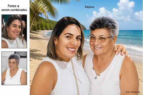 Montagem de Foto de Família Personalizada | Colocamos Pessoas na Mesma Foto com Edição Profissional