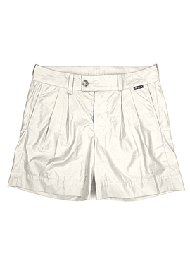 Beige Wrinkled Shorts